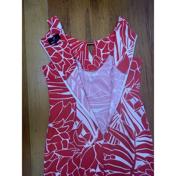 Ronni Nicole‎ Womens Sz 10 Floral Dress Sleeveless Red/White 36" Length Stretch - Picture 8 of 12